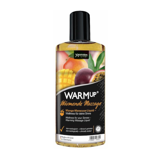 Ulei de masaj WARMup Mango si Fructul Pasiunii – efect de încălzire, aromă tropicală, 150ml